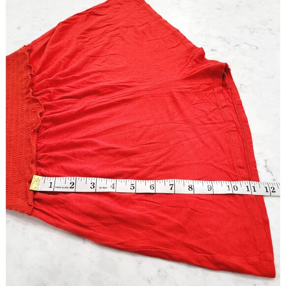 Womens Red Smocked Sleeveless Romper Size S - Picture 7 of 7